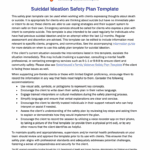 Safety Planning for Suicidal Ideation Template